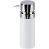 Dispenser sapone Ivory tondo plastica bianco/cromo