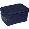 Wenko Cestino da bagno Anela in velluto blu scuro con coperchio