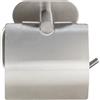Porta carta igienica con coperchio Wenko Turbo-Loc Orea acciaio inox opaco