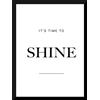 Stampa con cornice Shine Time nero 30x40 cm
