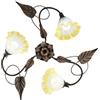 Plafoniera Tristano 3 luci 68x20 cm marrone