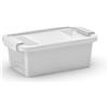 KIS Contenitore in plastica Bi-Box con coperchio XS 10x26,5x16 cm bianco