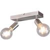 Trio Faretto 2 luci Vannes 30 cm nichel opaco