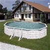GRE pools Piscina fuori terra rigida in acciaio bianco Nordic Gre 610x375x H 120 cm