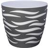 Vaso da interno Sahara Duo in plastica ø 18 cm grigio/bianco