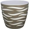 Vaso da interno Sahara Duo in plastica ø 18 cm tortora/bianco