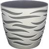 Vaso da interno Sahara Duo in plastica ø 18 cm bianco/platino