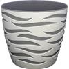 Vaso da interno Sahara Duo in plastica ø 23 cm bianco/platino