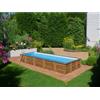 GRE pools Piscina in legno fuori terra Menta 1010x418x146 cm rettangolare