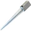 - Base per palo quadrata zincata da ancorare regolabile 91x91x750 mm