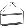 Mensola portaoggetti a casetta nera L 38 x H 10 x P 36 cm