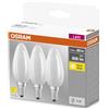 Lampadine LED E14 forma a candela Osram 806lm bianco opaco 3 pz 2700K