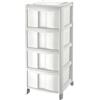 Tontarelli Cassettiera in plastica Tontarelli con 4 cassetti Bambù 39,5x38,5x86 cm bianco