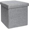 JBY Creation Pouf contenitore pieghevole tessuto grigio chiaro 38x38 cm