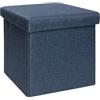 JBY Creation Pouf contenitore pieghevole tessuto blu 38x38 cm