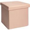 JBY Creation Pouf contenitore pieghevole tessuto rosa 38x38 cm