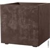 Deroma Vaso da esterno cubo Deroma Millenium R 39 cm marrone