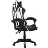 Sedia Gaming ergonomica in similpelle 65x63 H 115/125 cm bianco e nero