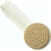 Fermatenda rotondo in corda Beige Ø 5 cm con passante in lino