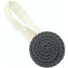 Fermatenda rotondo in corda Grigio Ø 5 cm con passante in lino