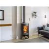Stufa a legna Panadero Oval 1 Stone in acciaio 7,3 kW Black Metalic