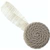 Fermatenda rotondo in corda Marrone chiaro Ø 5 cm con passante in lino