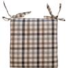 Cuscino coprisedia sfoderabile con lacci quadri 40x40x5 cm grigio