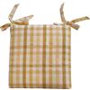 Cuscino coprisedia sfoderabile con lacci quadri 40x40x5 cm giallo