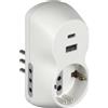 Bticino Multi adattatore Bticino S3613DAC con 2 Prese 10A presa tedesca USB A+C Bianco