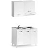 Cucina monoblocco Zagabria 120 cm bianco