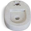 Base per fontane in cemento ovale grigia 42x27x6 cm grigio