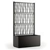 Stefanplast Fioriera da esterno c/grigliato Ethica in plastica grafite H140x80x36 cm