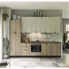 Cucina completa Rovigno 300 cm sx rovere grigio e bianco