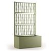 Stefanplast Fioriera da esterno c/grigliato Ethica in plastica verde oliva H140x80x36 cm