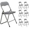 - Set 6 sedie pieghevoli in acciaio imbottite Grigio 45x45x45/80 cm