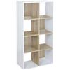 Libreria 8 vani in pannello truciolare Bianco-Sonoma 60x30x120 cm