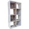 Libreria 8 vani in pannello truciolare Bianco-Cemento 60x30x120 cm