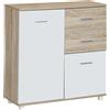 Mobile 2 ante e 2 cassetti in pannello truciolare 77x30x81 cm legno ghiaccio