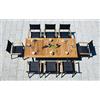 Tavolo allungabile da giardino in teak e alluminio 150/210x90 cm