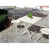 Tavolo pieghevole da giardino in ferro in avorio 70x70 cm
