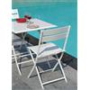 Tavolo pieghevole da giardino in alluminio bianco 60x60 cm