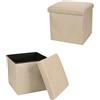 Pouf contenitore pieghevole H36x38x38 cm crema