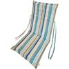 Cuscino per sedia a spalla alta con aletta righe azzurre 112x48 cm