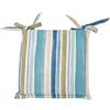 Cuscino per sedia sfoderabile con aletta riga azzurro 40x40 cm