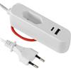 ELECTRALINE Prolunga da viaggio, 1x presa, USB A 3,4A + 1x USB C, 1,5m. Bianco