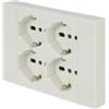 ELECTRALINE Multipresa da incasso quadra 4 prese bianco