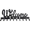 Portachiavi da parete in ferro "welcome home" nero opaco