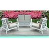 Salotto da giardino Ninfea in alluminio bianco/grigio 4 posti