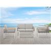 Salotto da giardino Papavero in alluminio bianco/grigio 4 posti