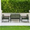 Salotto da giardino Papavero in alluminio antracite/verde 4 posti